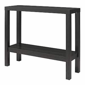 Nelson 36 in. Rectangle MDF Wrap Around Coffee Table Bundle, Set of Two, Black Oak