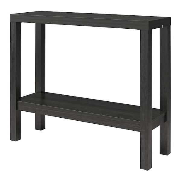 Ameriwood Home Nelson 36 in. Black Oak Rectangle MDF Wrap Around Coffee Table Bundle (Set of 2)