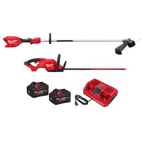 M18 FUEL 18V 16 in. Brushless Cordless Straight Shaft String Trimmer w/ Hedge Trimmer, (2) 8.0 Ah Battery, Charger