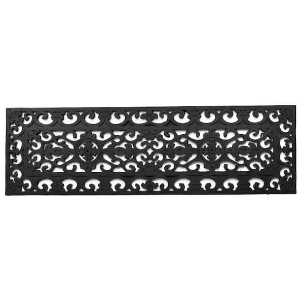 30 in. x 9 in. Black Rubber Outdoor Door Mat