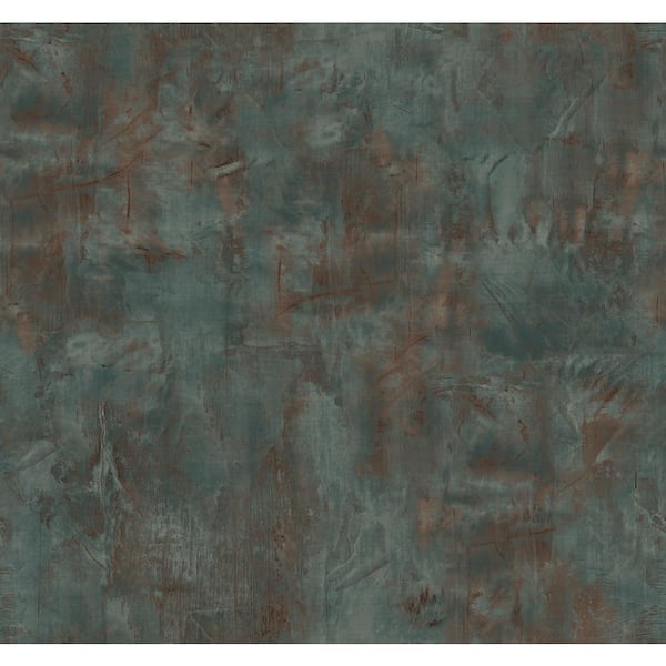 Seabrook Designs 60.75 sq. ft. Rust and Forest Green Rustic Stucco Faux Paper Unpasted Wallpaper Roll