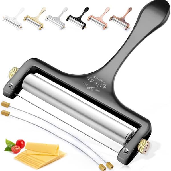 Zulay Kitchen Cheese Slicer with Adjustable Thickness, Silver