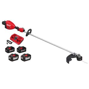 M18 FUEL 18V Brushless Cordless 17 in. Dual Battery Straight Shaft String Trimmer with (4) Batteries and Charger