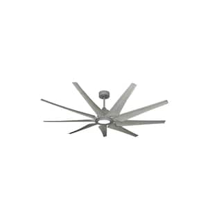 Liberator WiFi 72 in. LED Indoor/Outdoor Brushed Nickel/Stone Smart Ceiling Fan with Light with Remote Control