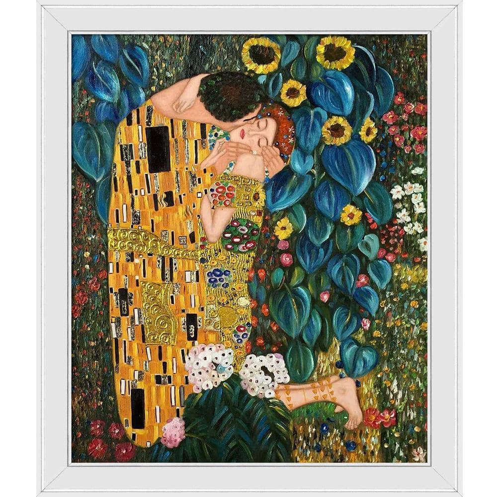 High quality La Pastiche KLG1839-FR-256G20X24 Framed Oil Painting The Kiss Full view Metallic