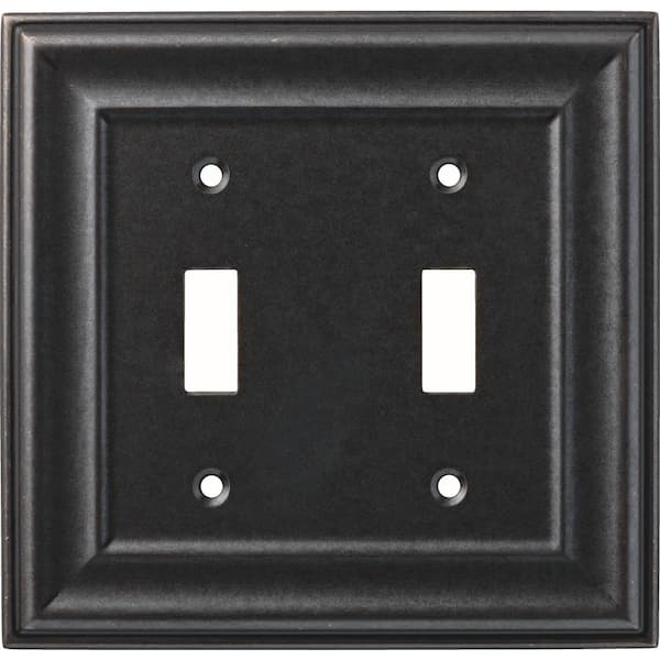 Hampton Bay Pewter 2-Gang Toggle Wall Plate (1-Pack)