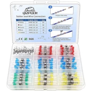 110 Pcs Heat Shrink Wire Connectors, Solder Seal Butt Connectors Kit Waterproof Marine Electrical Splice Terminals