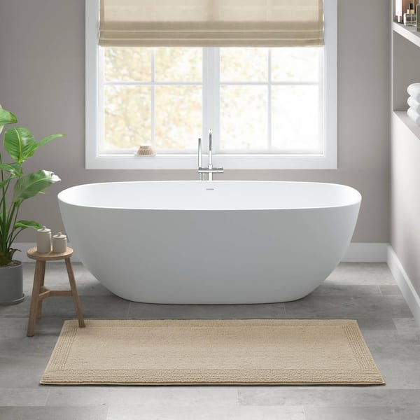 Splendor Natural 24 in. x 60 in. 100% Cotton Tufted 3000 GSM Reversible Bath Rug