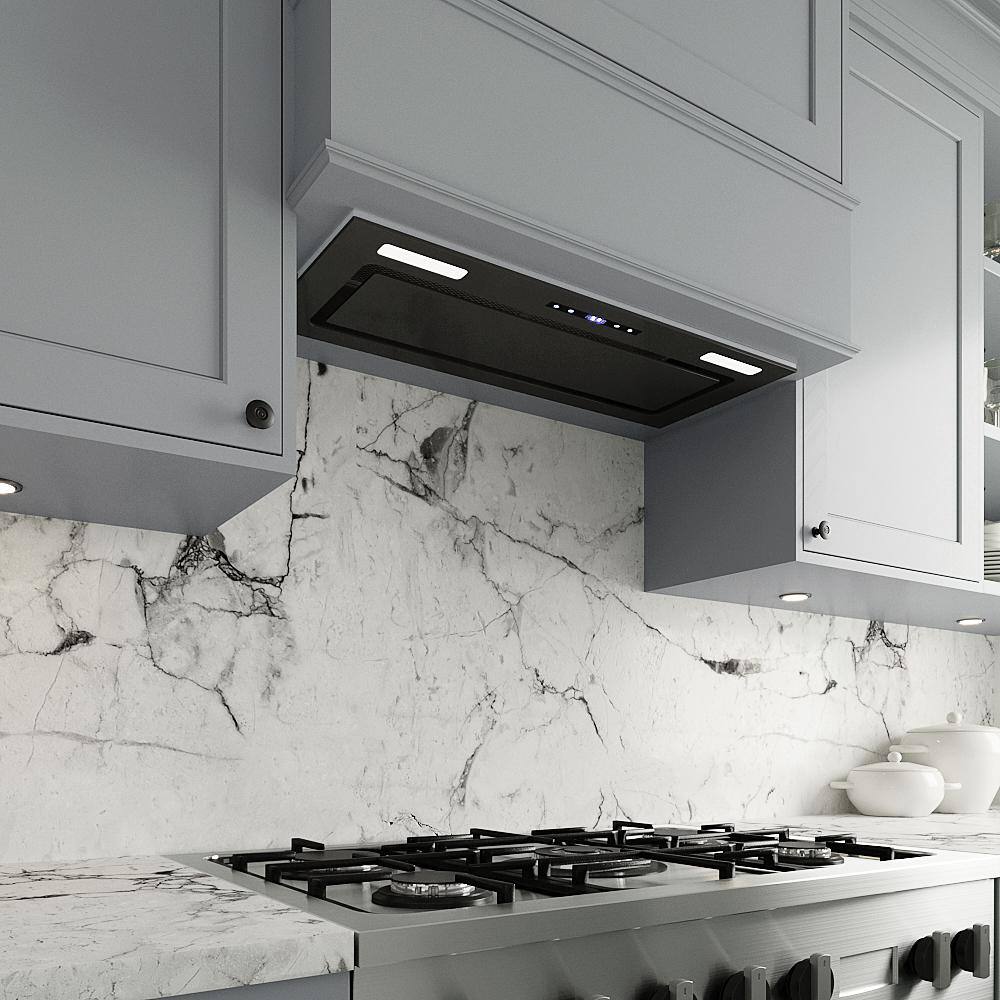 Streamline 28" Stainless Steel and Black Insert Range Hood