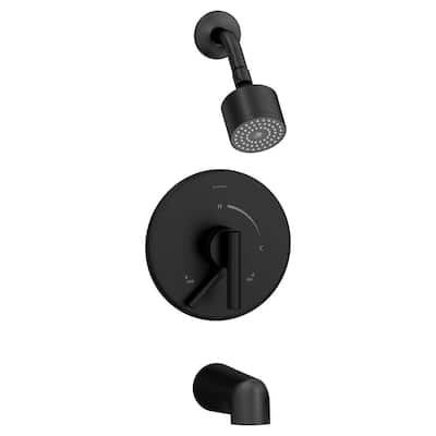 Dia Single-Handle Wall-Mounted Tub and Shower Trim Kit in Matte Black - 1.5 GPM (Valve not Included)