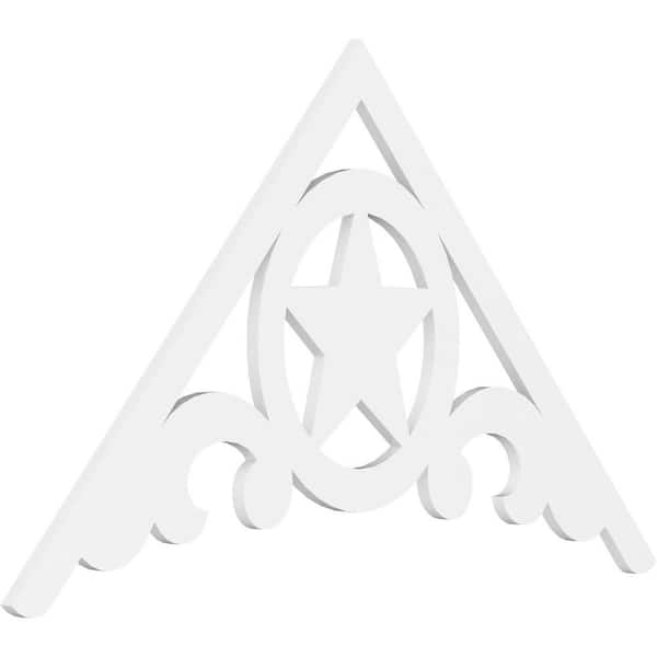 Ekena Millwork Pitch Austin 1 in. x 60 in. x 37.5 in. (14/12) Architectural Grade PVC Gable Pediment Moulding