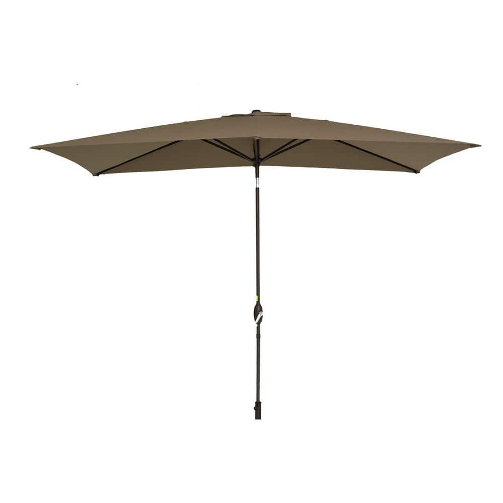 10 ft. x 7 ft. Rectangular Market Outdoor Patio Umbrella in Taupe