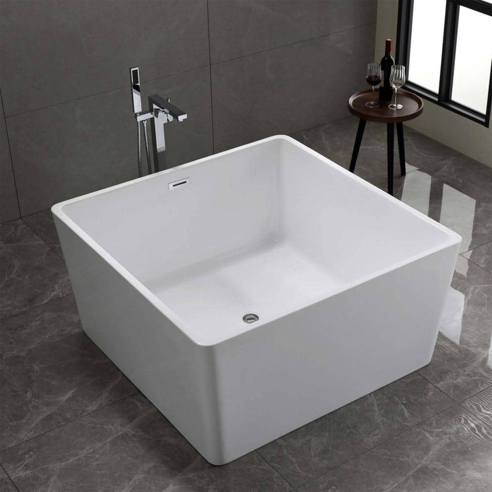 Bologna 47.2'' Glossy White Freestanding Acrylic Soaking Tub
