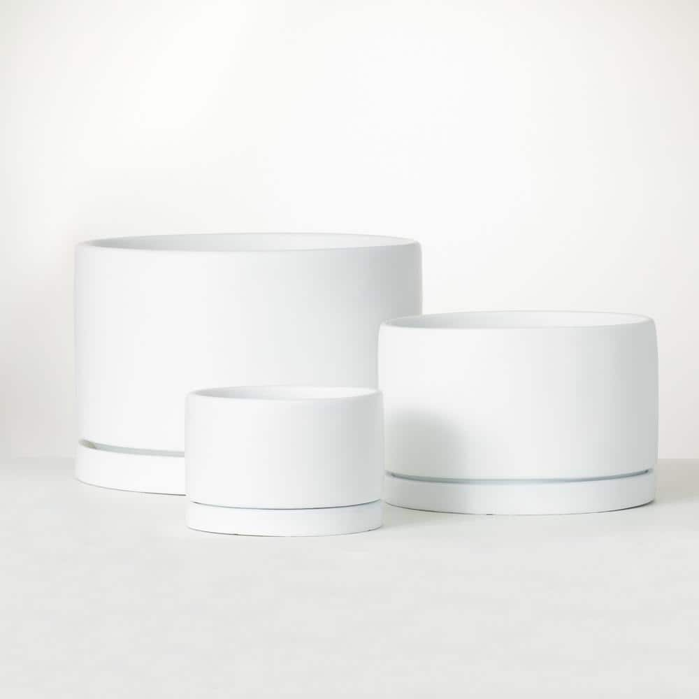 SULLIVANS 10 5 In 8 In And 5 25 In White Ultra Modern Ceramic   White Sullivans Plant Pots Cm3079 64 1000 