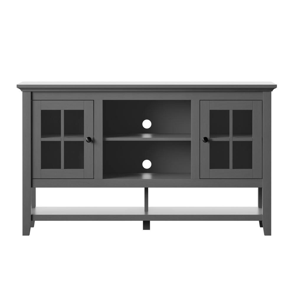 Twin Star Home 54 in. Antique Gray MDF TV Stand Fits TV's up to 60 in. with Adjustable Shelves