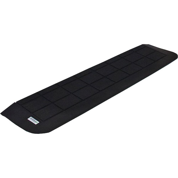 Unbranded 1 in. H x 42 in. W Black Recycled Rubber Threshold Wheelchair Ramp