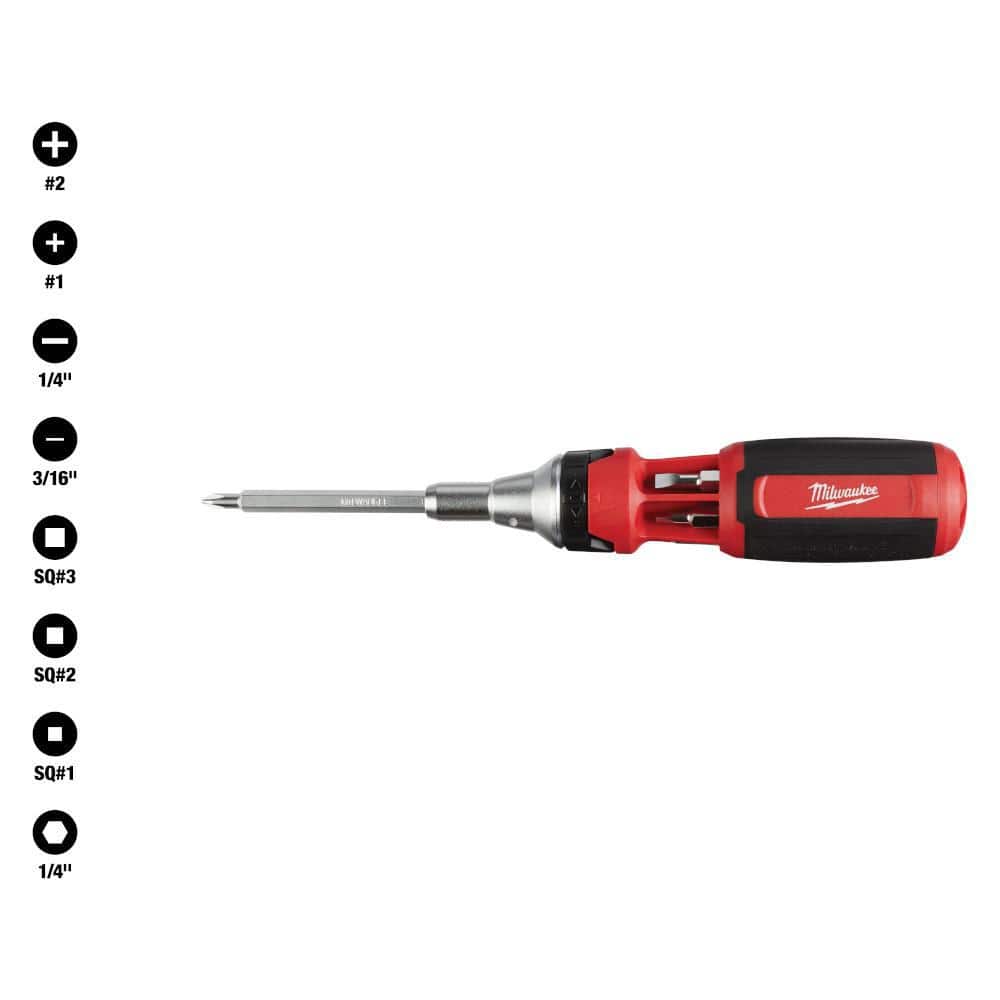 9-in-1 Square Drive Ratcheting Multi-Bit Screwdriver