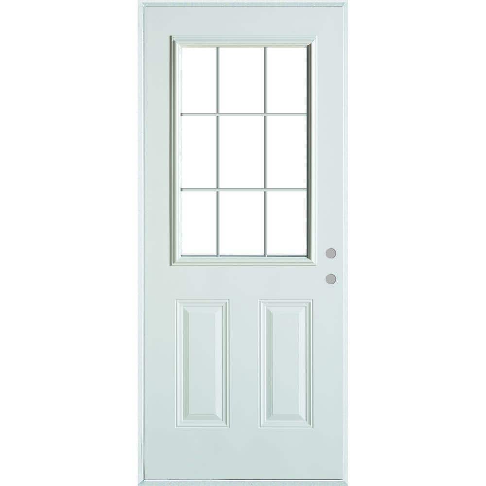 RELIABILT 36-in x 80-in Steel Right-Hand Outswing Primed Prehung Single  Front Door Insulating Core in the Front Doors department at