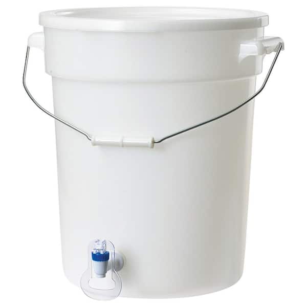 6 gal. Round BPA-Free White Beverage Dispenser