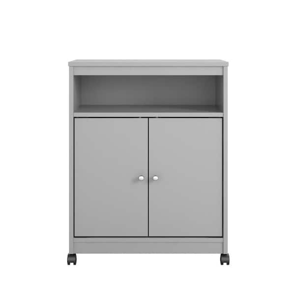 Ameriwood Shelton Gray Microwave Cart with Storage