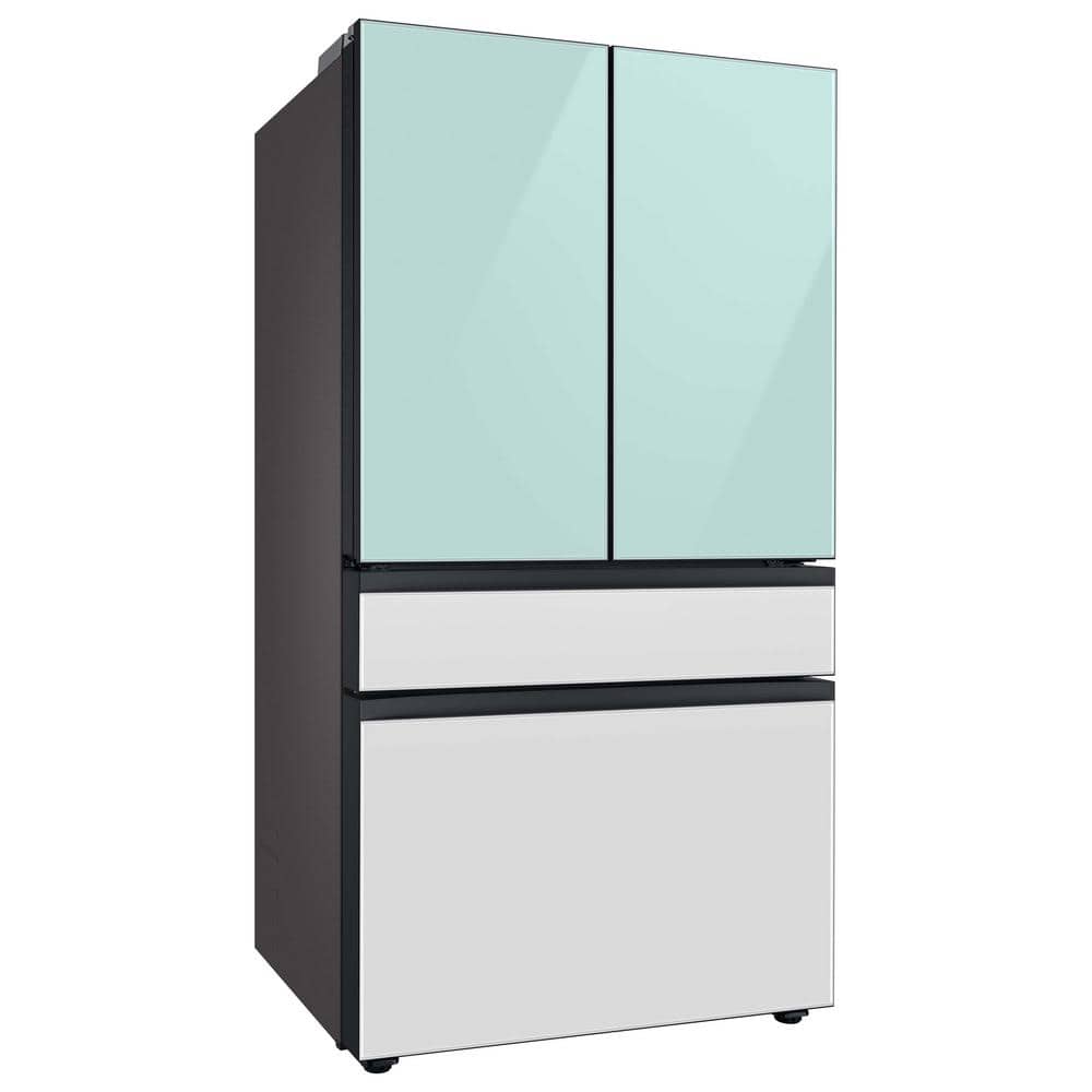 Morning Blue Glass 29 cu. ft. Smart French Door Refrigerator with Ice Maker