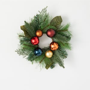 13 in. Unlit Multi-color Festive Ornamental Mini Artificial Christmas Wreath