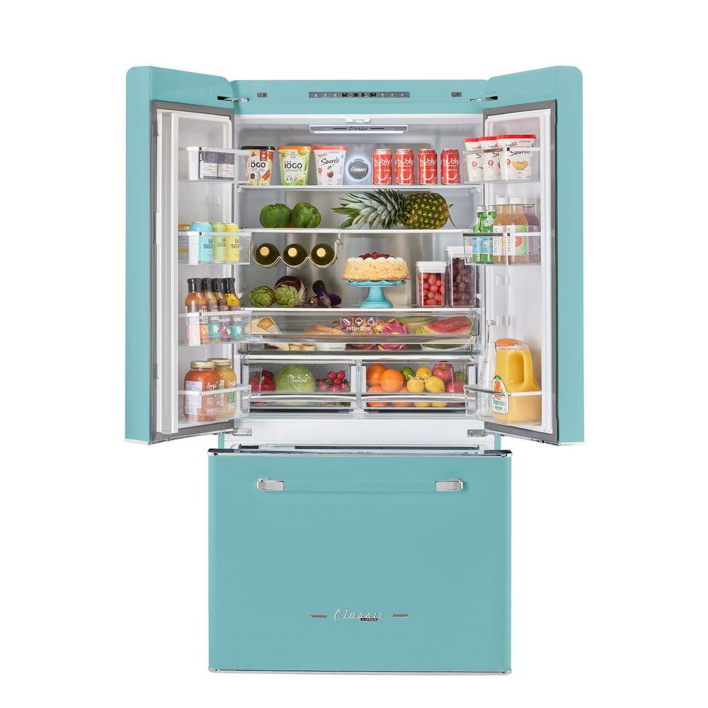 Ocean Mist Turquoise French Door Refrigerator with Ice Maker