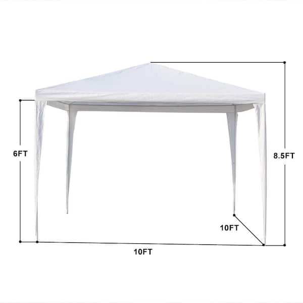 Concurrenten Tapijt Andes SKONYON 10 ft. x 10 ft. White Canopy Tent Heavy-Duty Wedding Party Tent  Canopy with 3 Removable Side Walls SGFT88148 - The Home Depot