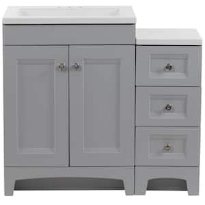 Delridge Bath Suite with 24 in. Vanity Top and Drawer Base in Pearl Gray