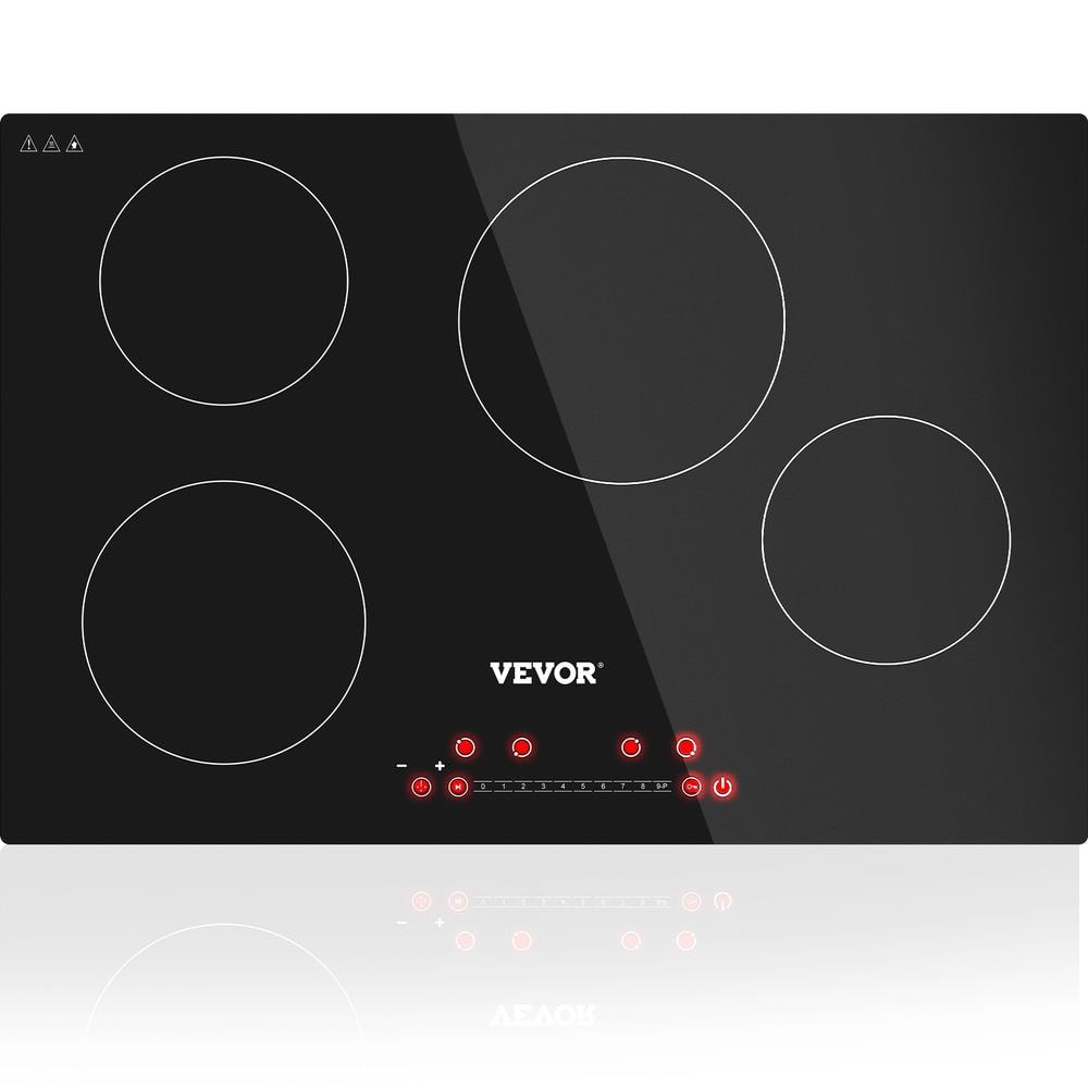 VEVOR 30.3 x 20.5 in. Built-in Induction Electric Cooktop in Black Stove Top with 4 Modular Burners Ceramic Glass