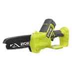 RYOBI ONE 18V 6 in. Cordless Battery Compact Pruning Mini Chainsaw Tool Only PCLCW01B The Home Depot