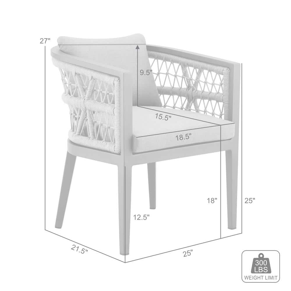 Zella Gray Aluminum Outdoor Dining Arm Chair with Cushions
