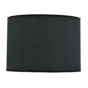 14 in. x 10 in. Black Hardback Drum/Cylinder Lamp Shade