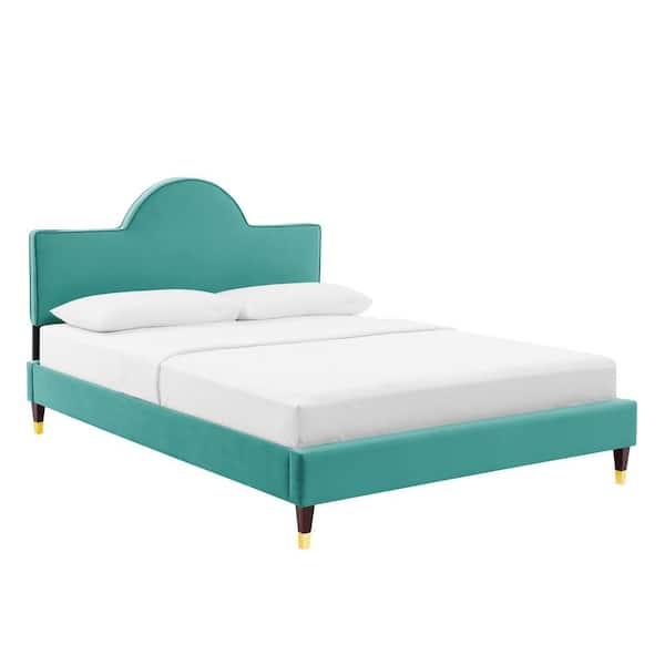 MODWAY Aurora Performance in Teal Velvet Twin Bed