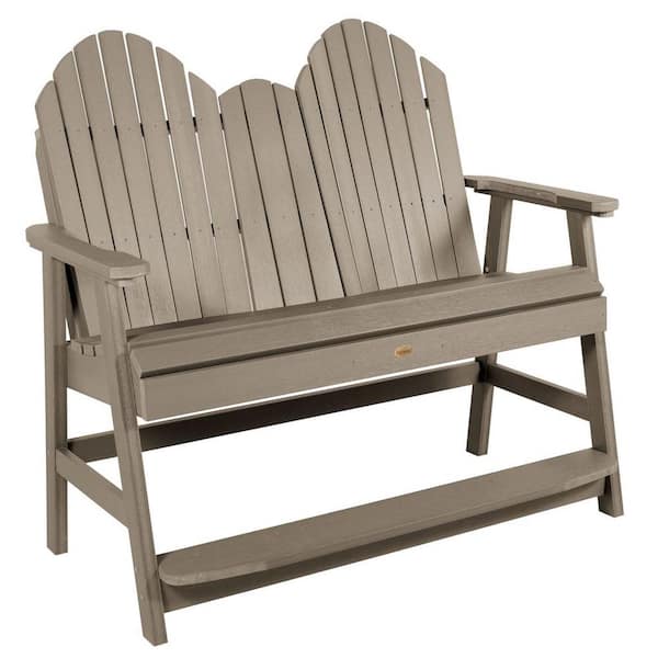 Highwood Hamilton 4ft 2-Person Woodland Brown Recycled Plastic Counter Height Bench