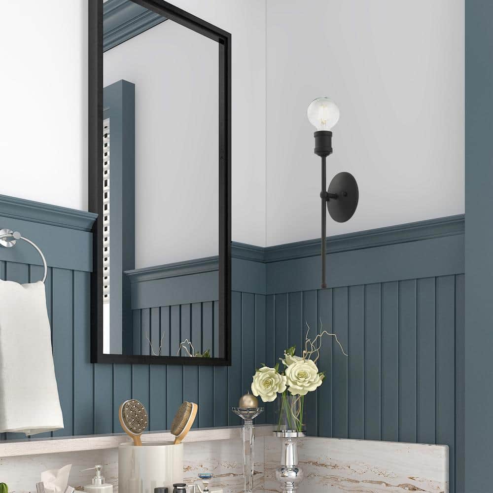Lansdale Contemporary Black Steel Dimmable Wall Sconce