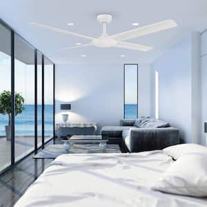 Laritza 56 in. Indoor/Outdoor Matte White Ceiling Fan with Remote Control