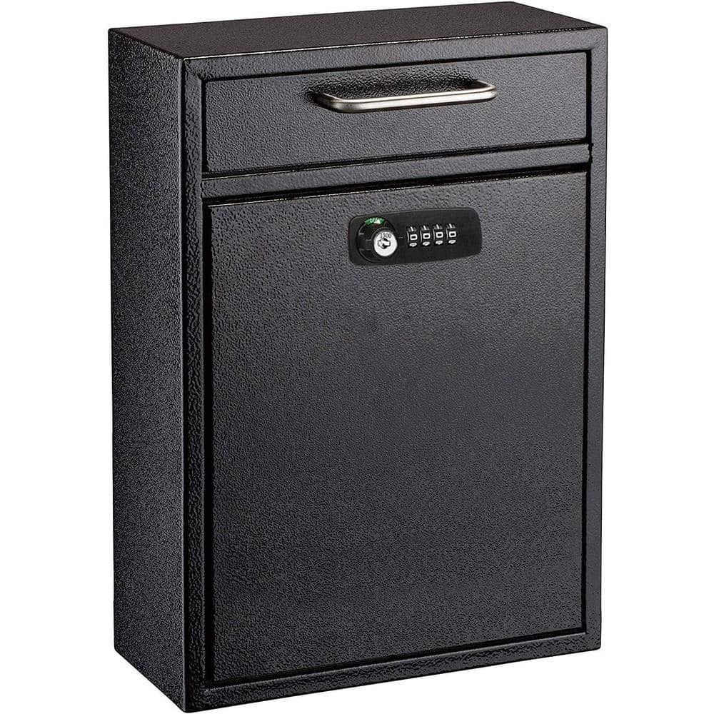 Large Maibox Wall-Mount Secure Drop Box with Key and Combination Locking Sy