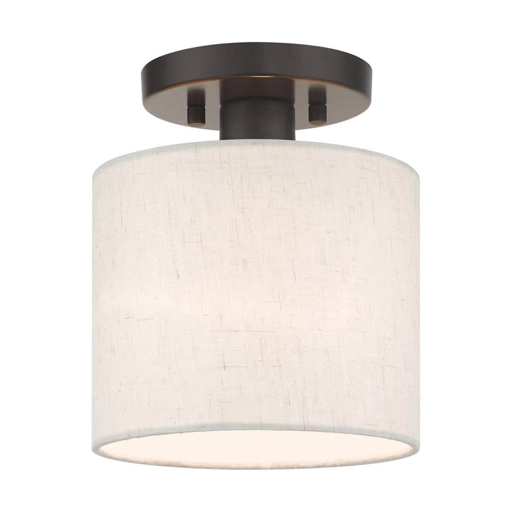 Meadow 1 Light English Bronze Semi Flush Mount
