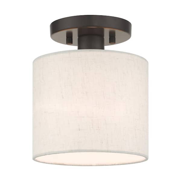 Livex Lighting Meadow 1 Light English Bronze Semi Flush Mount