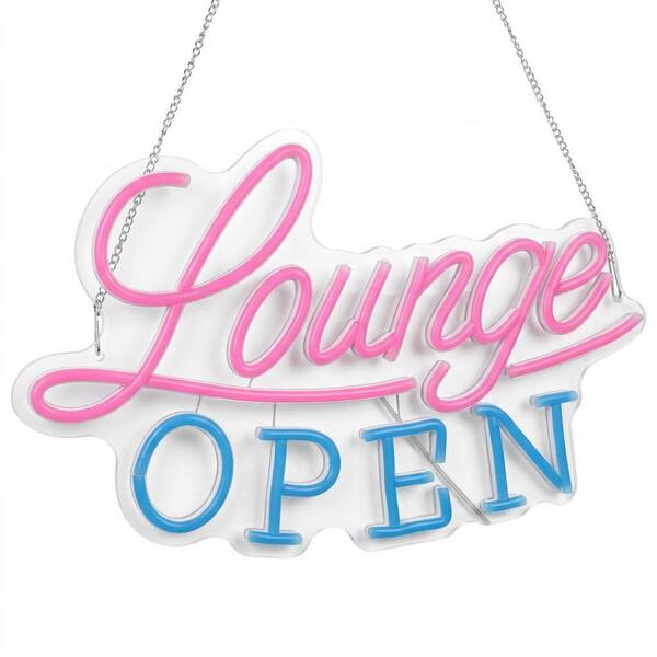 Lounge Open Neon Sign Series Pink Blue LED Acrylic Dimmable Wall Light Business Bar Nightclub Salon Decor