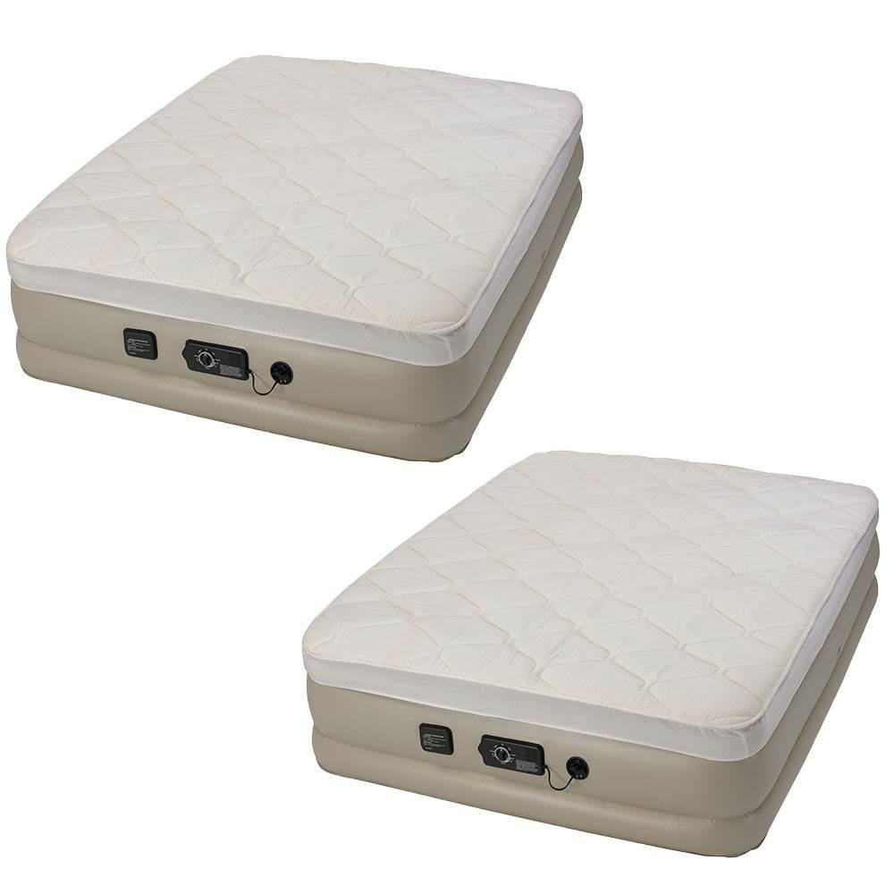 Raised Pillow Top Air Bed Mattress with BuiltIn Air Pump, Queen (2