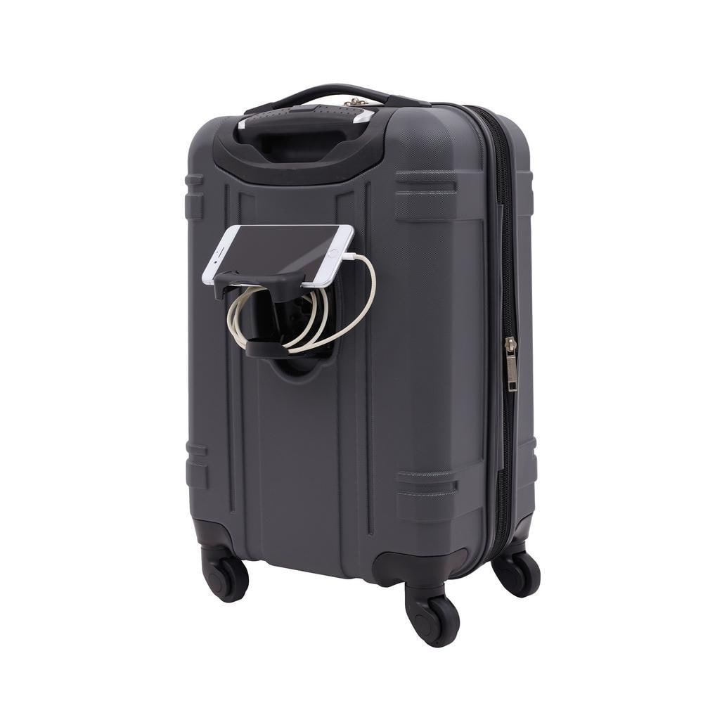 Wrangler 20 In. Expandable Gray Rolling Hardside Carry-On W/360° 4