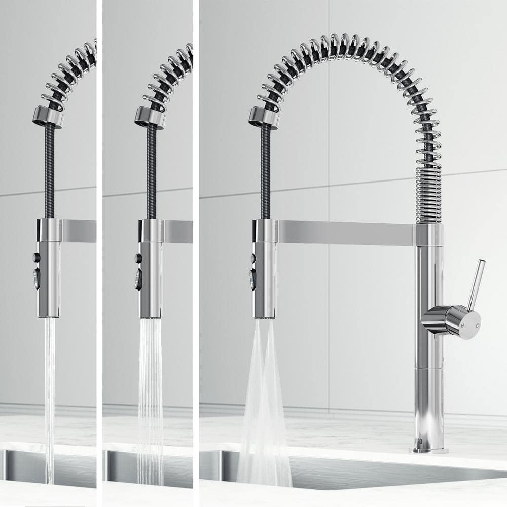 Edison Pro 20" Chrome Single Handle Pull-Down Kitchen Faucet