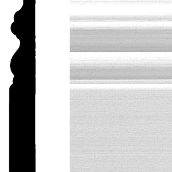 5/8 in. x  4 in. x  96 in. Primed MDF Baseboard Moulding (1-Piece − 8 Total Linear Feet)