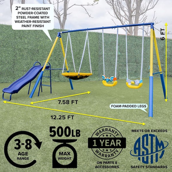 SPORTSPOWER Super Flyer Swing Playset with 2 Flying Buddies, 2