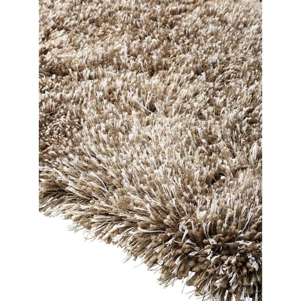 Microfiber Polyester Shag Warm Sand 5 ft. x 7 ft. Canilla Area Rug