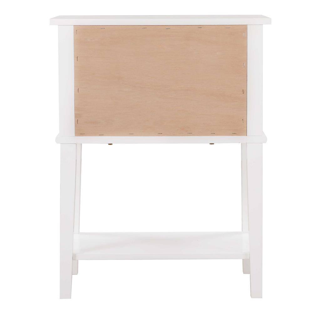 Newton Classic White 2-Drawer Nightstand in Solid & Manufactured Wood