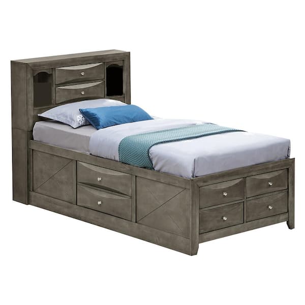 Marilla Gray Twin Panel Beds