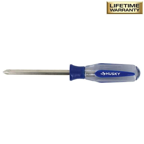 Husky #2 x 4 in. Square Shaft Standard Phillips Screwdriver with Butyrate Handle